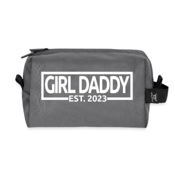 Girl Daddy Est. 2023 Baby Shower Pregnancy Reveal - Recycled Toiletry Zip Bag - anthracite - Front