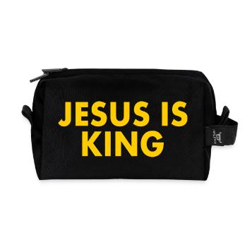 Jesus is king - Recycled Toiletry Zip Bag - black - Front
