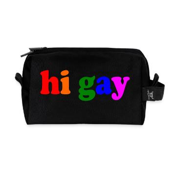 Hi gay - Recycelte Kulturtasche - Schwarz - Vorne