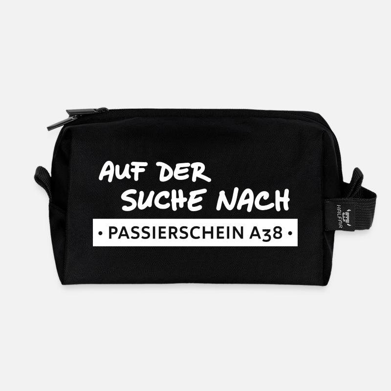 passierschein a38 - bürokratie - Recycelte Kulturtasche - Schwarz