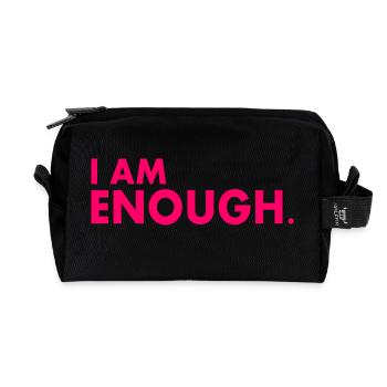 I am enough - Recycelte Kulturtasche - Schwarz - Vorne