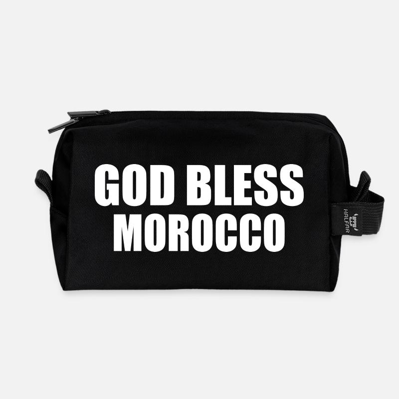God bless morocco marokko - Recycelte Kulturtasche - Schwarz