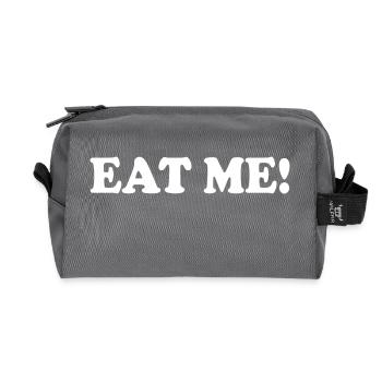 Eat me - Recycled Toiletry Zip Bag - anthracite - Front