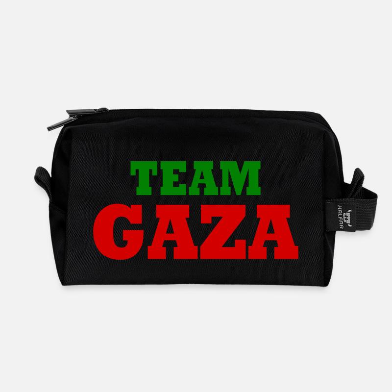 Team gaza - Recycled Toiletry Zip Bag - black
