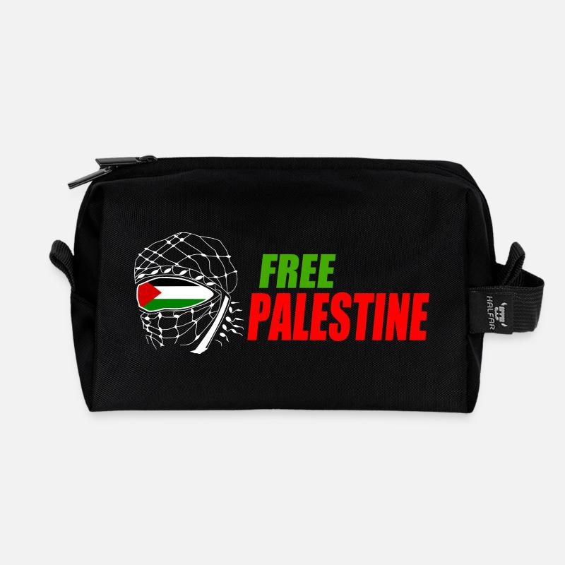 Free palestine - Recycelte Kulturtasche - Schwarz