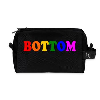 Bottom - Recycled Toiletry Zip Bag - black - Front