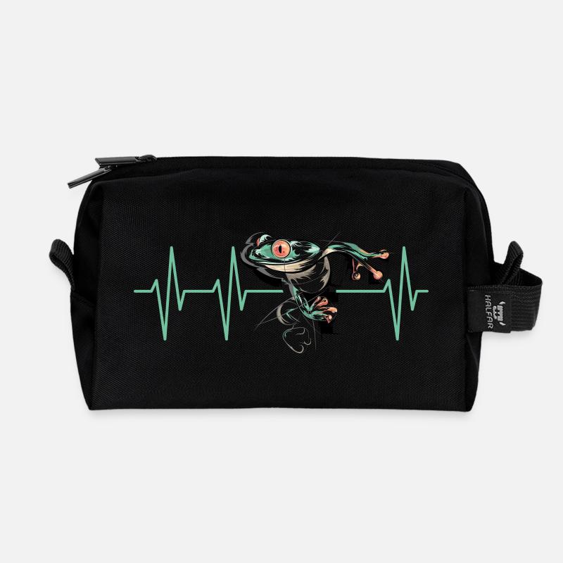 frosch puls Herzschlag GiftpfeilfroschSymbol icon - Recycelte Kulturtasche - Schwarz