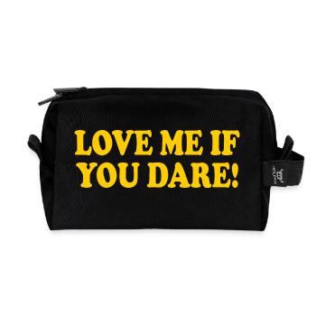 Love me if you dare - Recycled Toiletry Zip Bag - black - Front