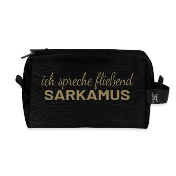 "Sarkasmus - Fließend Sarkasmus Sprechen Lustig" - Recycelte Kulturtasche - Schwarz - Vorne