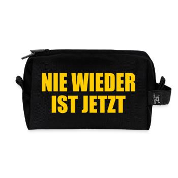 Nie wieder ist jetzt - Recycelte Kulturtasche - Schwarz - Vorne