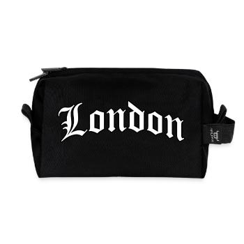 Logo London : Design gothique au style urbain - Trousse de toilette en tissu recyclé - noir - Devant