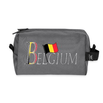 Drapeau Belgium une apparence patriotique élégante - Trousse de toilette en tissu recyclé - anthracite - Devant