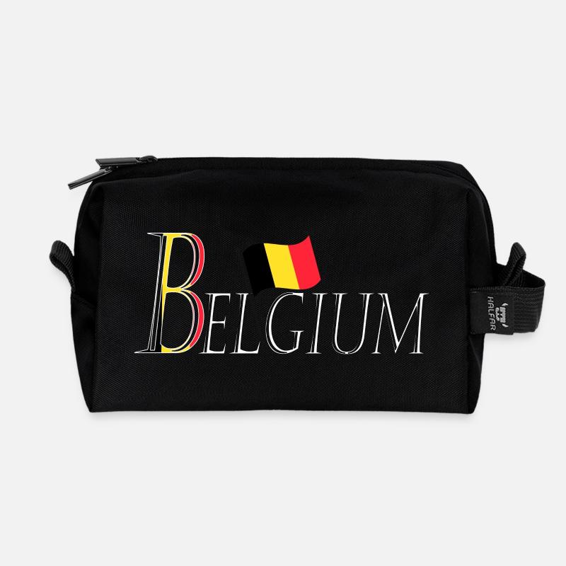 Flag Belgium: an elegant patriotic appearance - Recycled Toiletry Zip Bag - black