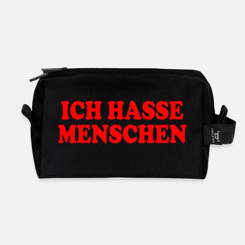 Ich hasse menschen - Recycelte Kulturtasche - Schwarz