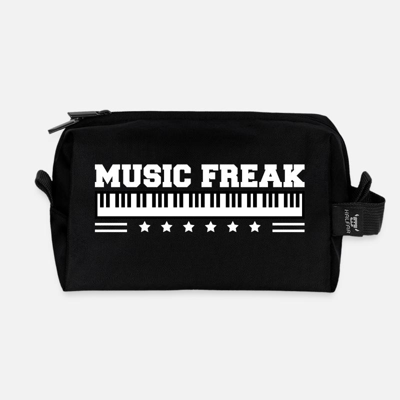 Klavier Music Freak Text Spruch Klassisches Piano - Recycelte Kulturtasche - Schwarz