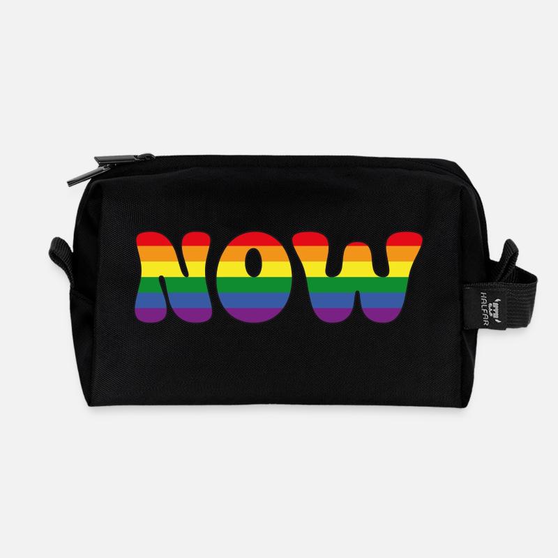 Rainbow NOW - Recycelte Kulturtasche - Schwarz