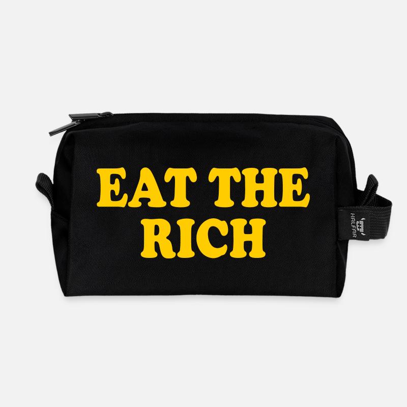 Eat the rich - Recycelte Kulturtasche - Schwarz