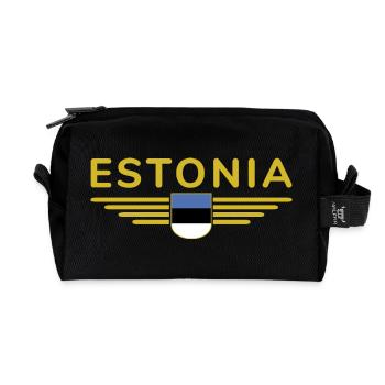 T-shirt de l’Estonie – Pour les vrais fans - Trousse de toilette en tissu recyclé - noir - Devant