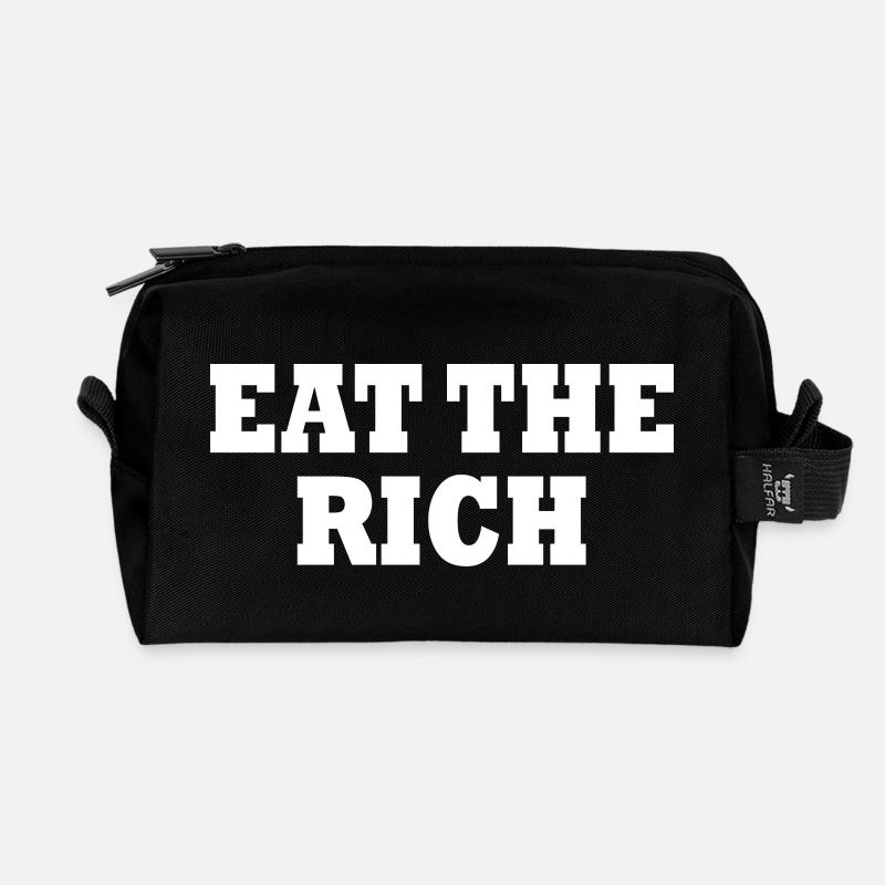 Eat the rich - Recycelte Kulturtasche - Schwarz