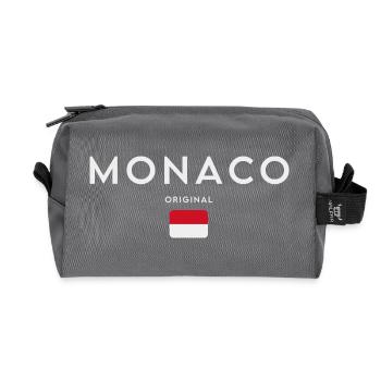 Drapeau monégasque, fierté monégasque - Trousse de toilette en tissu recyclé - anthracite - Devant