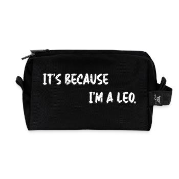Signe du zodiaque Lion - Trousse de toilette en tissu recyclé - noir - Devant