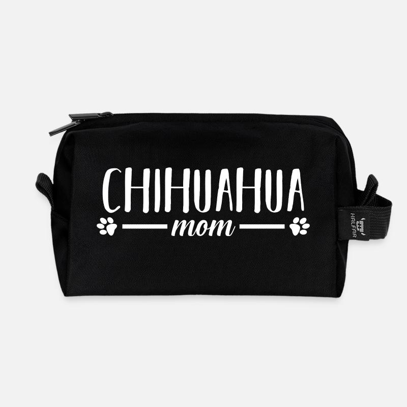 Mama Mutter Hund Chihuahua - Recycelte Kulturtasche - Schwarz