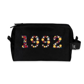 Fleurs 1992 - Trousse de toilette en tissu recyclé - noir - Devant