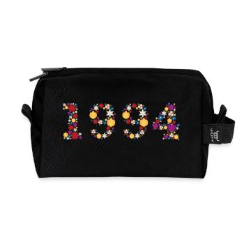 Fleurs 1994 - Trousse de toilette en tissu recyclé - noir - Devant