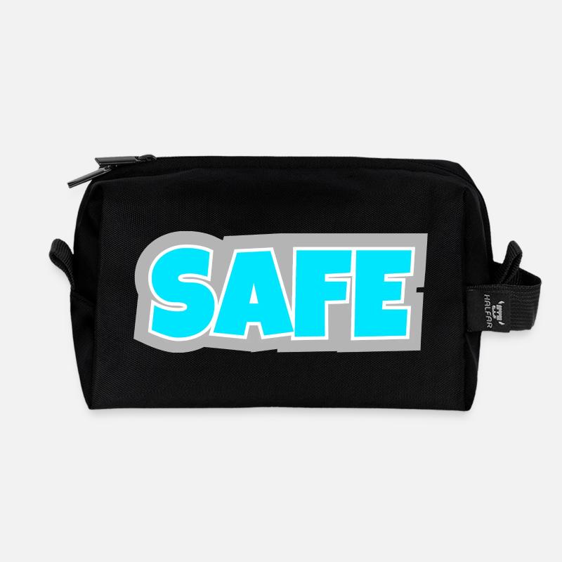 Safe - eindeutig, klar und Statement pur. - Recycelte Kulturtasche - Schwarz