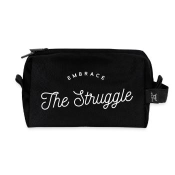 Embrace The Struggle - Motivation Retro White - Recycled Toiletry Zip Bag - black - Front