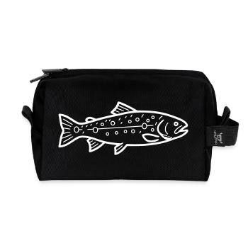 Detaillierte Forelle Bachforelle Muster - Recycelte Kulturtasche - Schwarz - Vorne