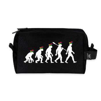 Homo Carnival | Evolution of Fools, Shrovetide - Recycled Toiletry Zip Bag - black - Front
