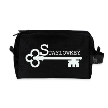 Stay Low Key Key Illustration - Recycled Toiletry Zip Bag - black - Front