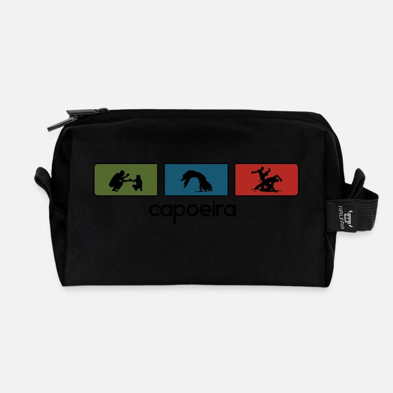 Capoeira Tricolor Black Outline - Recycelte Kulturtasche - Schwarz