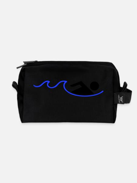 schwimmerin - Recycelte Kulturtasche - Schwarz