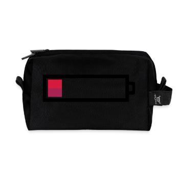 Empty Battery - Recycled Toiletry Zip Bag - black - Front