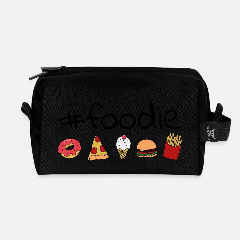 #foodie - Recycelte Kulturtasche - Schwarz