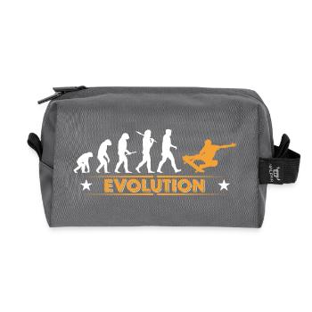Skateboard Evolution - orange/weiss - Recycelte Kulturtasche - Anthrazit - Vorne