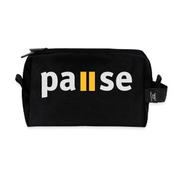 Pause - Recycelte Kulturtasche - Schwarz - Vorne
