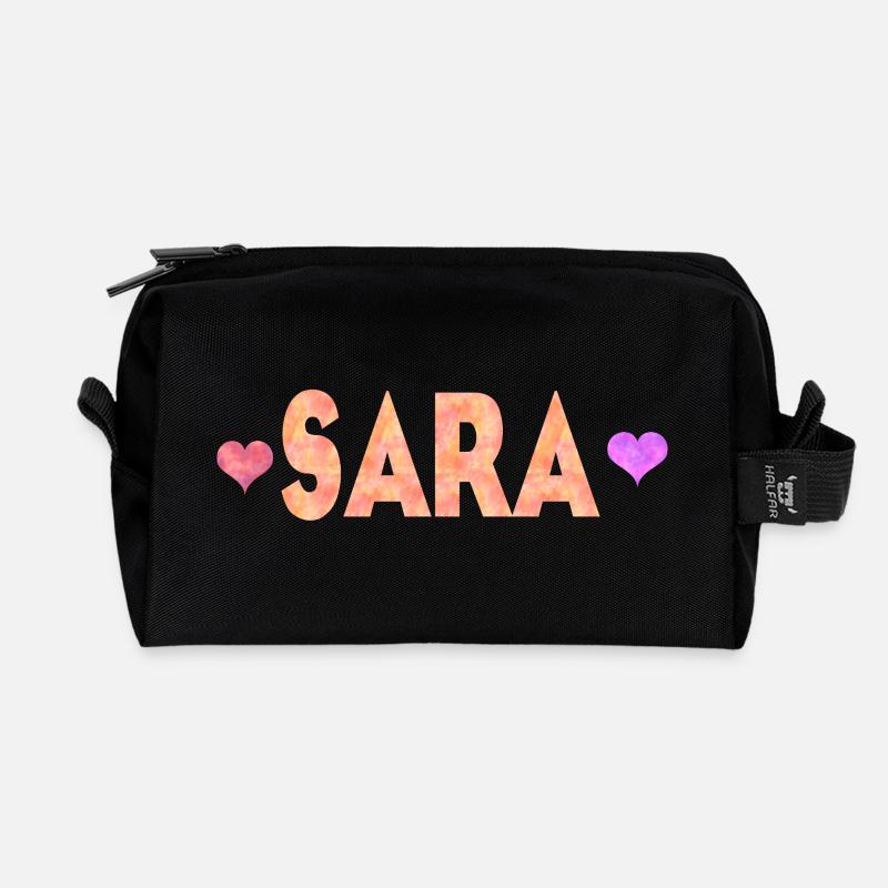 Sara - Recycelte Kulturtasche - Schwarz