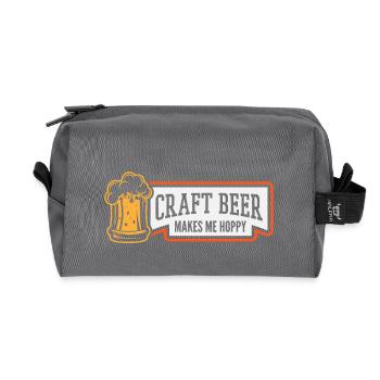 Craft Beer Makes Me Hoppy - Recycled Toiletry Zip Bag - anthracite - Front