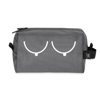 Sexy Brüste Titten Möpse Melonen Geschenk - Recycelte Kulturtasche - Anthrazit - Vorne