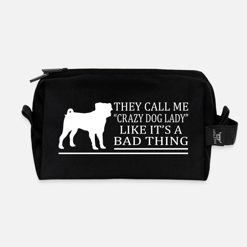 Crazy Dog Lady A Bad Thing - Recycelte Kulturtasche - Schwarz