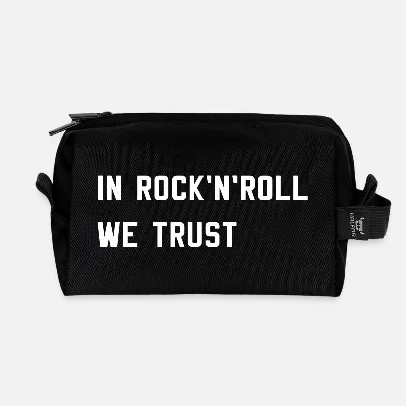 Rock n roll - Recycled Toiletry Zip Bag - black