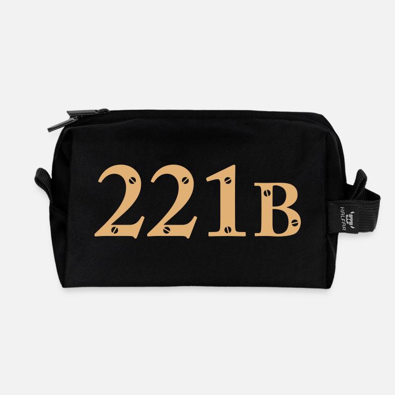 Sherlock Holmes - 221B - Recycelte Kulturtasche - Schwarz