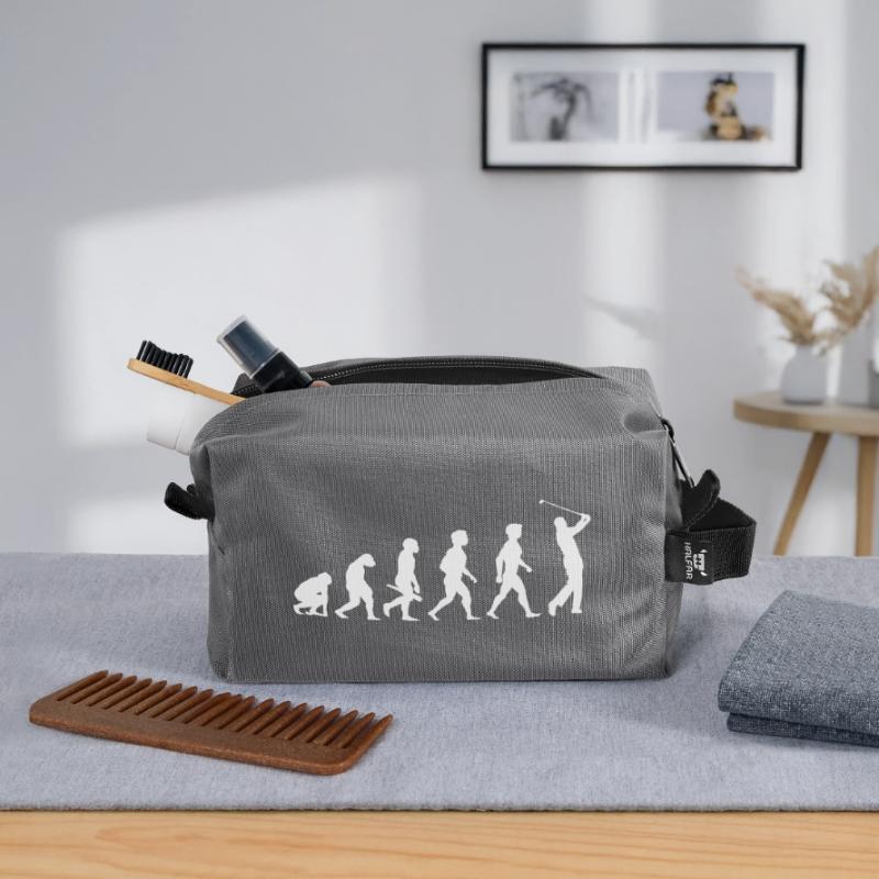 Evolution Golf Golfer Golfer Golf Course Recycled Toiletry Zip Bag