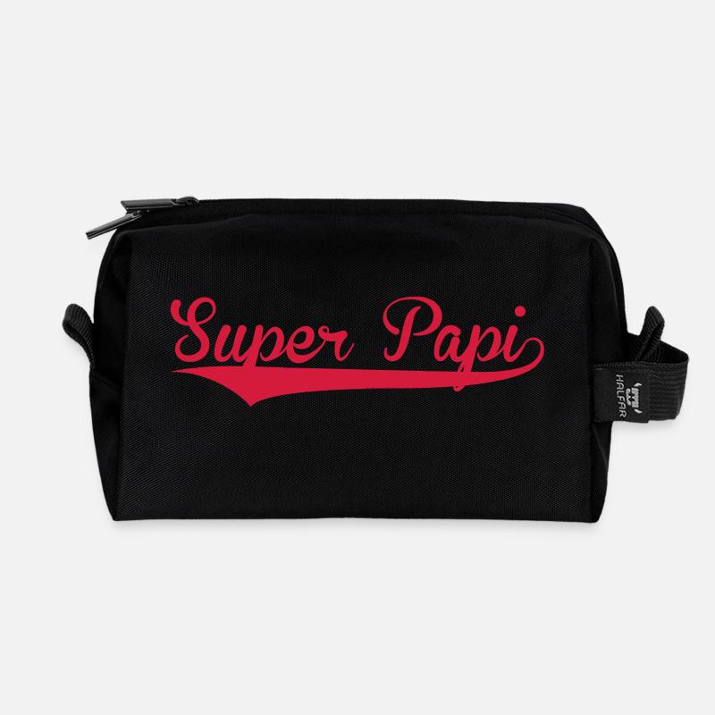 Super Papi - Recycled Toiletry Zip Bag - black