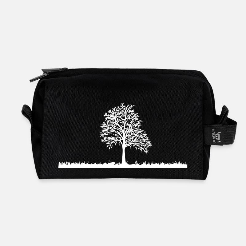 Baum - Recycelte Kulturtasche - Schwarz