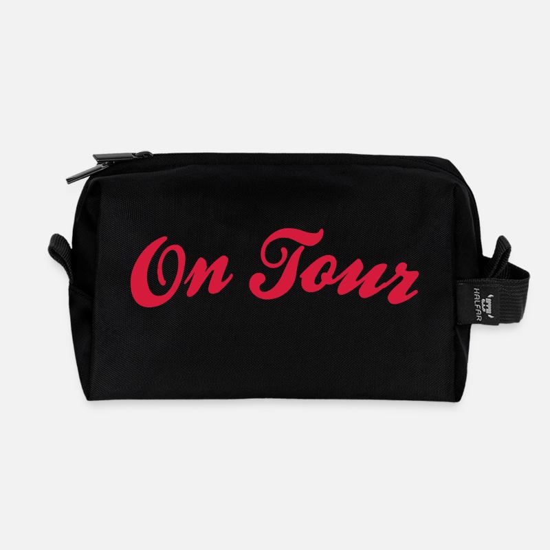 on tour - Recycelte Kulturtasche - Schwarz