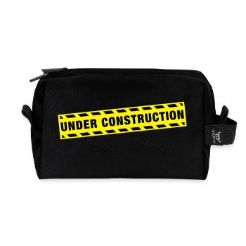 under_construction_de2 - Recycled Toiletry Zip Bag - black - Front